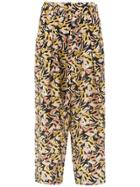 Andrea Marques Printed Silk Trousers - Black