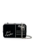 Karl Lagerfeld K/postcard Velvet Minaudiere - Blue