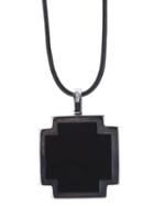 Gavello Cross Pendant Necklace, Men's, Black, Gold