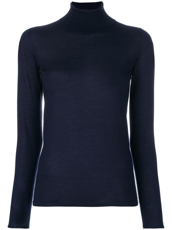 Le Tricot Perugia High Neck Jumper - Blue