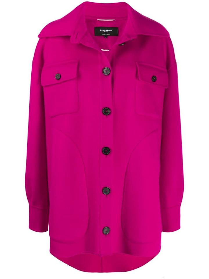 Rochas Button Up Shirt Jacket - Pink