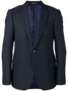 Emporio Armani Waffle-knit Style Suit Jacket - Blue