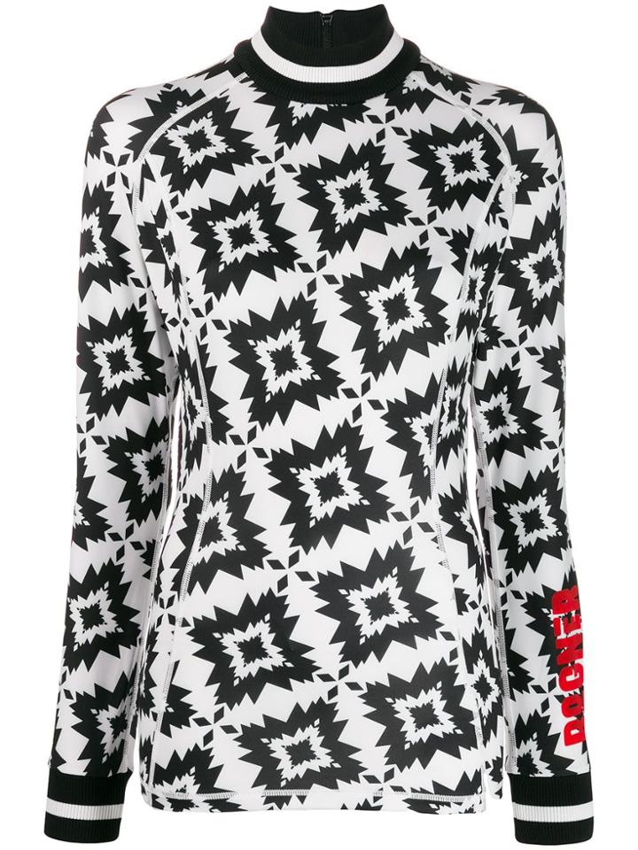 Bogner Graphic-print Turtleneck Top - Black