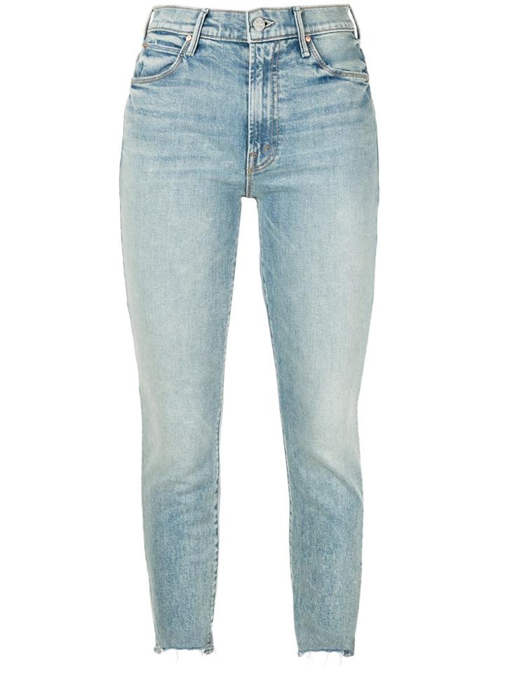 Mother The Stunner Ankle Chew Skinny Jeans - Blue
