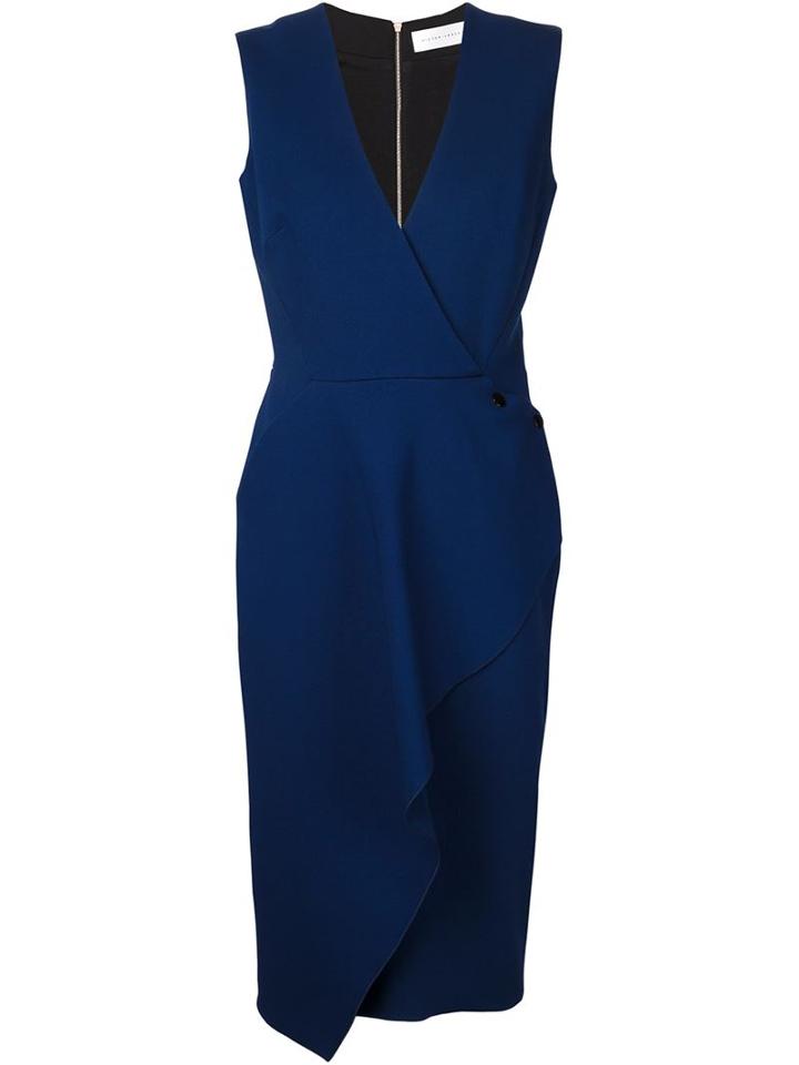 Victoria Beckham Front Ruffle Sleeveless Dress