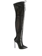 Casadei Thigh Length Lace-up Boots - Black