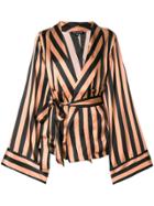Ann Demeulemeester Belted Striped Jacket - Yellow & Orange
