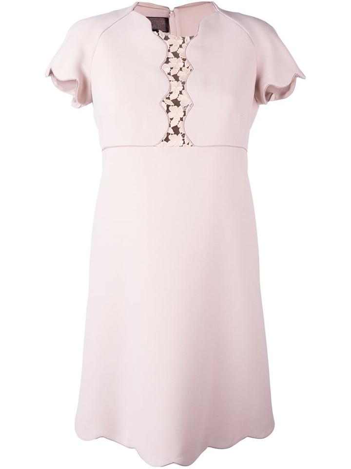 Giambattista Valli Floral Lace Detail Dress, Women's, Size: 46, Pink/purple, Viscose/acetate/polyester/cotton