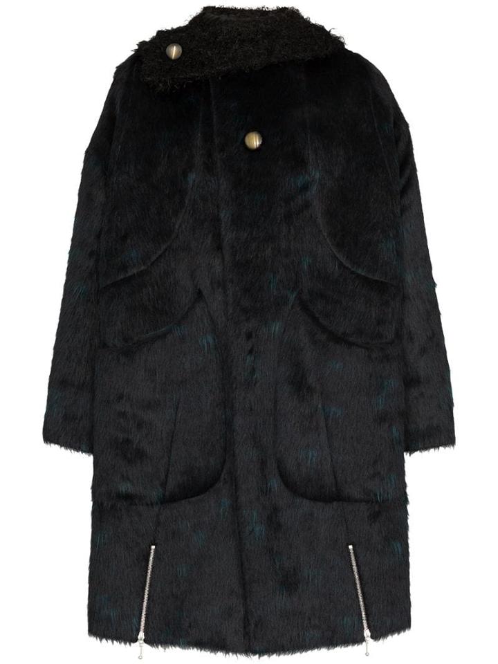 Kiko Kostadinov Maud Alpaca Speckled Coat - Black