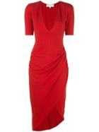 Fleur Du Mal Draped Midi Dress - Red