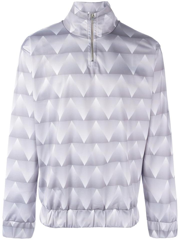 Han Kj0benhavn Triangle Print Zipped Sweatshirt, Adult Unisex, Size: Large, White, Polyester