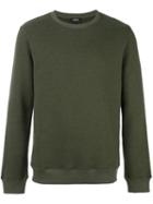 A.p.c. Ribbed Round Neck Sweatshirt, Men's, Size: Xl, Green, Cotton/acrylic/other Fibres
