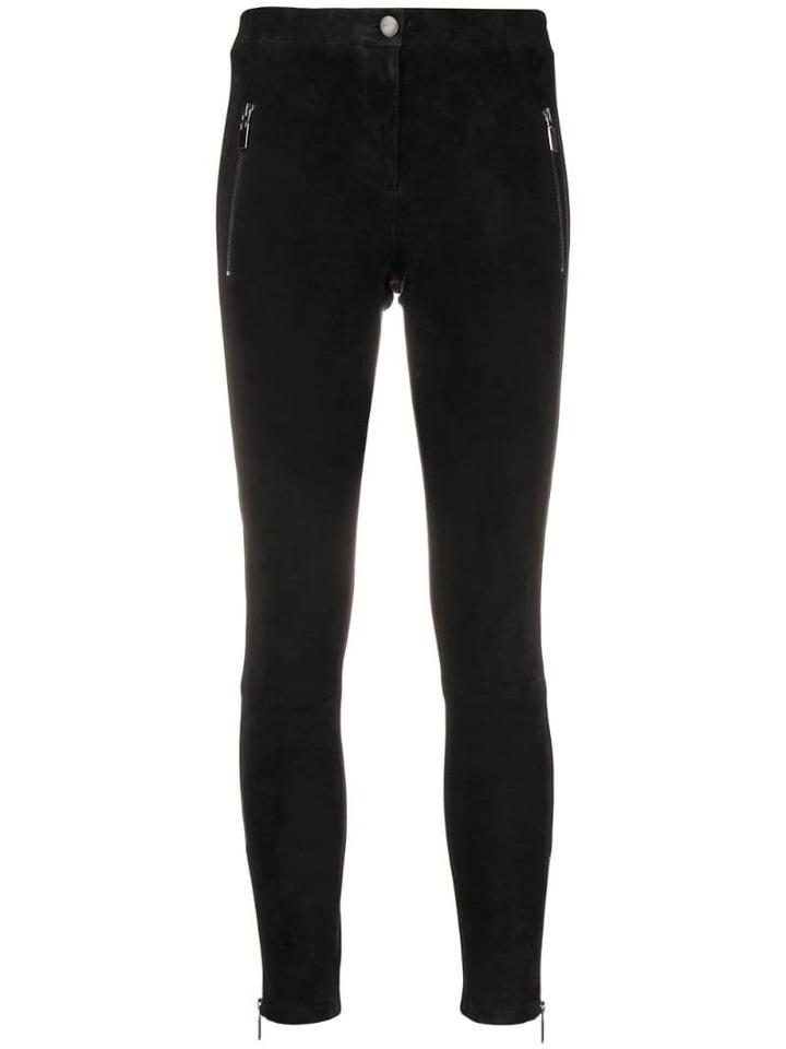 Arma Suede Skinny Trousers - Black