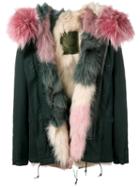 Mr & Mrs Italy Fur Lining Short Parka, Women's, Size: Medium, Pink/purple, Cotton/fox Fur/lamb Skin/viscose