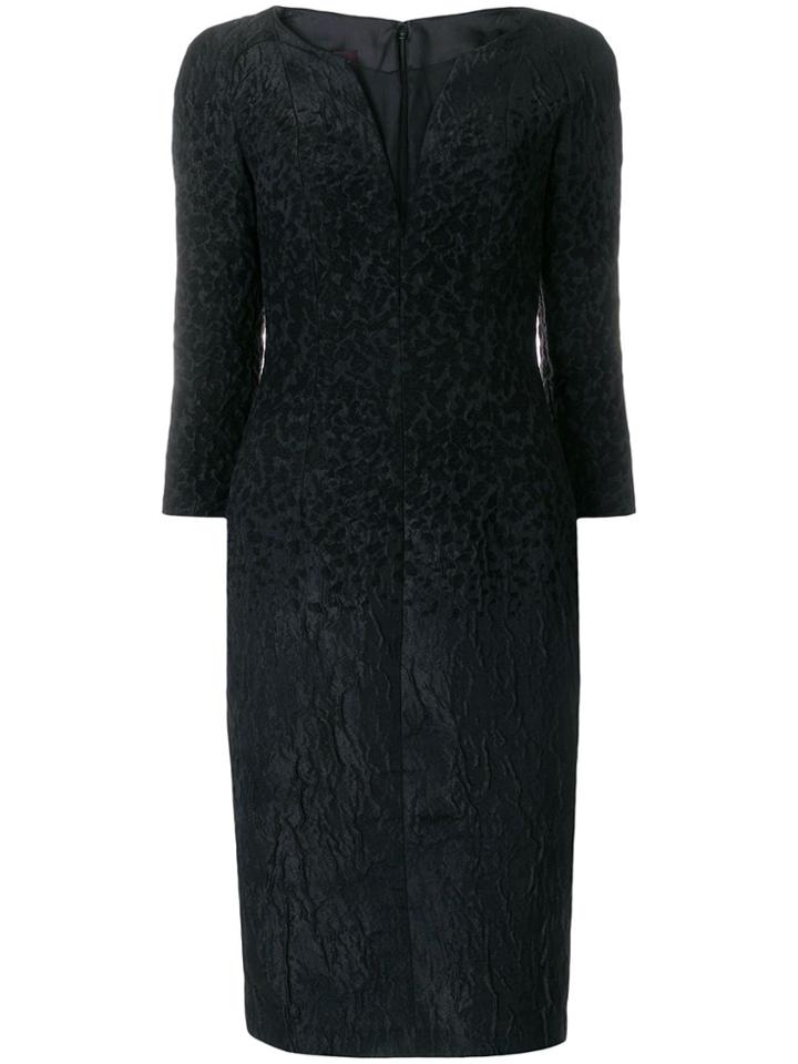Talbot Runhof Midi Jacquard Dress - Black