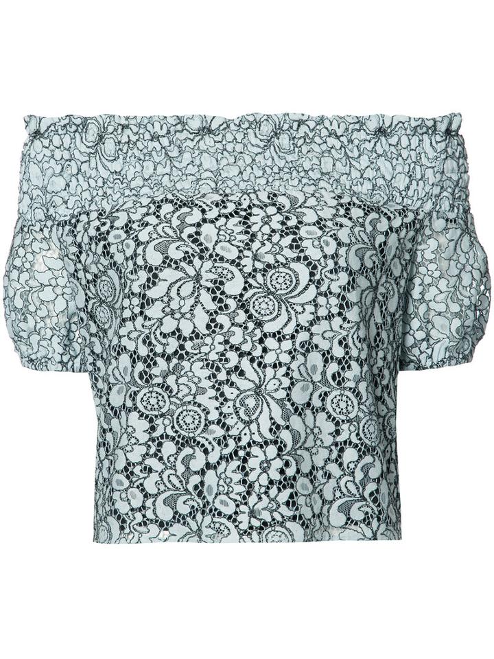 Zac Zac Posen Sabine Lace Blouse, Women's, Size: Medium, Blue, Polyester/polyester