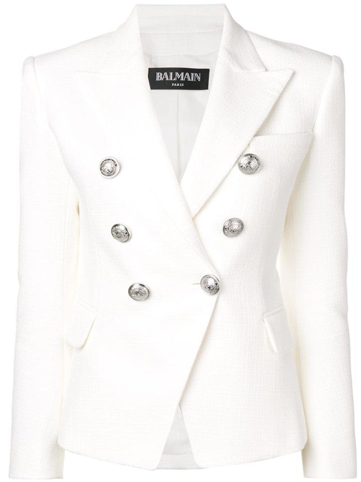 Balmain Double Breasted Blazer Jacket - White