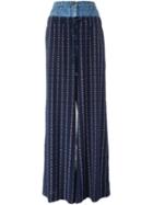 Chanel Vintage Denim Waistband Palazzo Pants, Women's, Size: 40, Blue