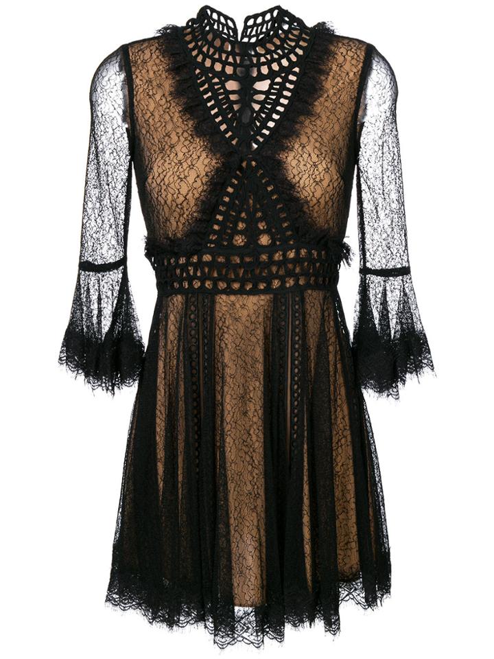Jonathan Simkhai Sheer Scalloped Lace Dress - Black