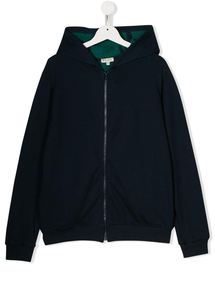 Kenzo Kids Logo Print Hooded Jacket - Blue