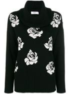 Blugirl Floral Roll Neck Sweater - Black