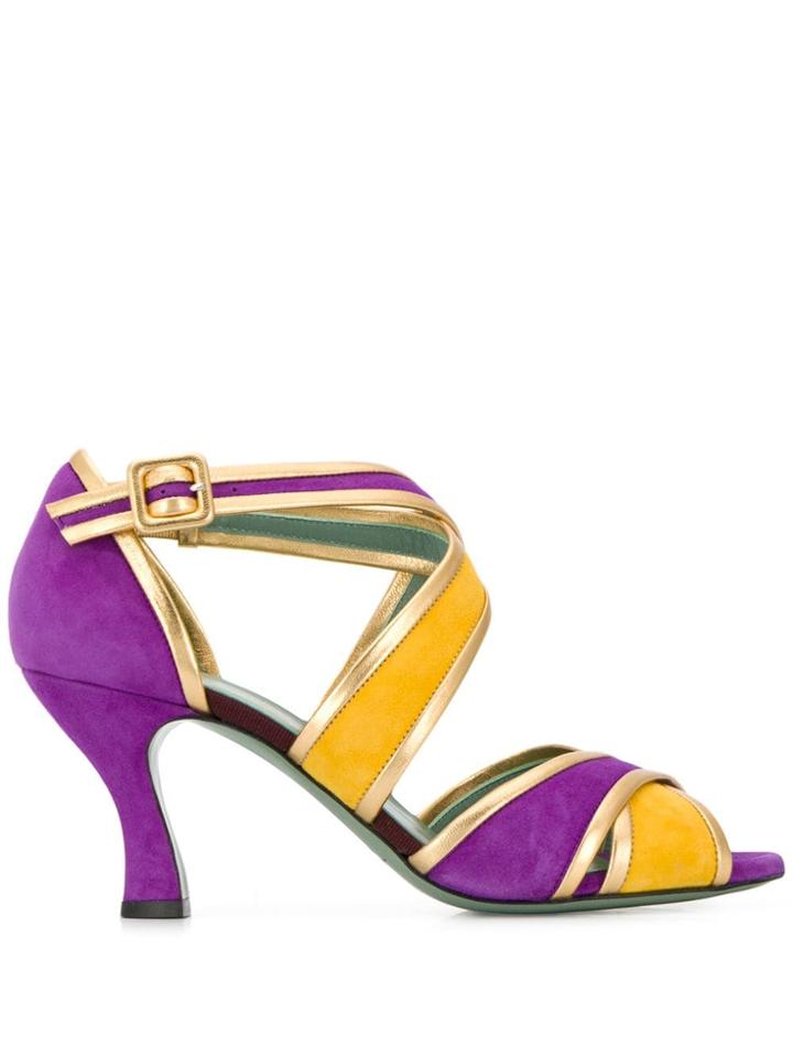 Paola D'arcano Crossover Strap Sandals - Purple