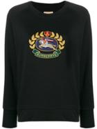 Burberry Embroidered Archive Logo Sweatshirt - Black