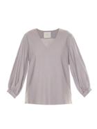 Framed Long Sleeved Blouse - Grey