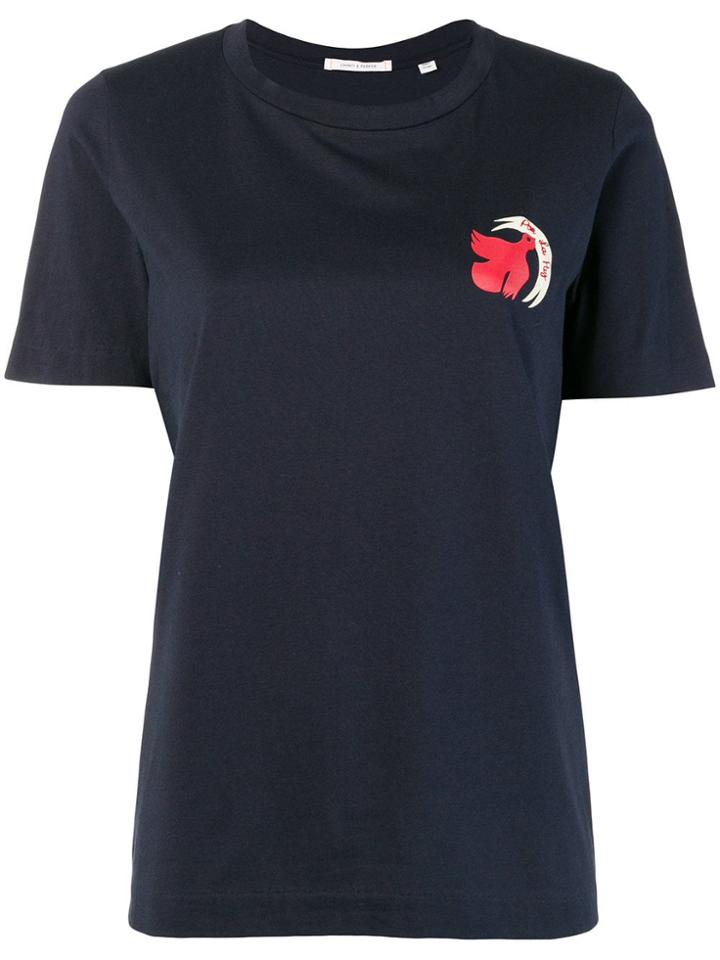 Chinti & Parker Bird Print T-shirt - Blue