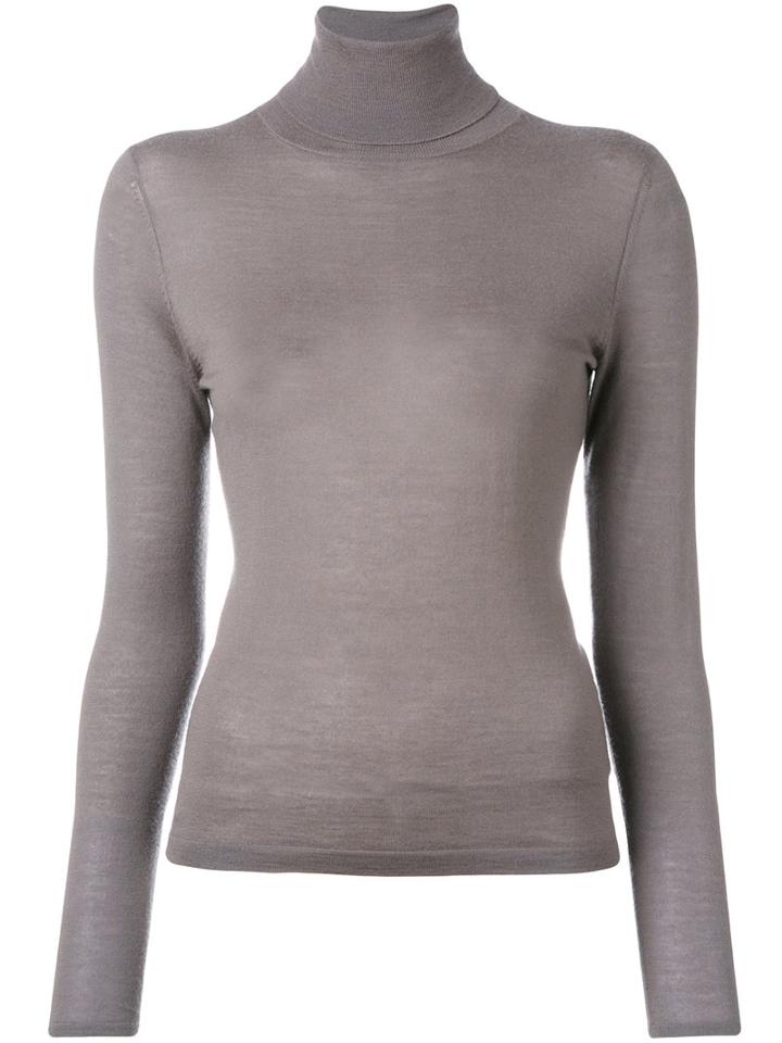 N.peal - Turtleneck Knit Top - Women - Cashmere - M, Grey, Cashmere