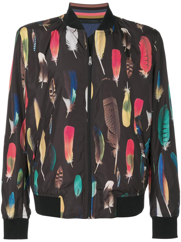 Paul Smith Feather Print Bomber - Black