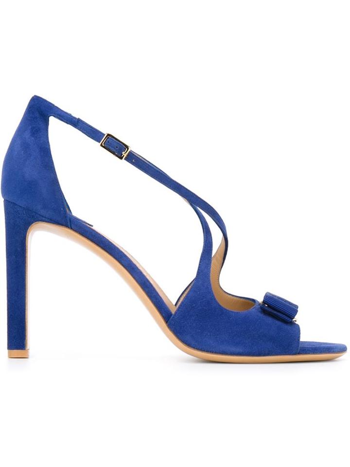 Salvatore Ferragamo Gabrielle Sandals, Women's, Size: 6.5, Blue, Calf Leather/leather