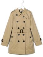Burberry Kids 'sandringham' Trench Coat, Girl's, Size: 6 Yrs, Nude/neutrals