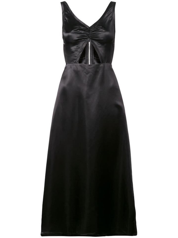 Jill Stuart Satin Cut Out Midi Dress - Black