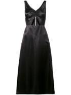 Jill Stuart Satin Cut Out Midi Dress - Black