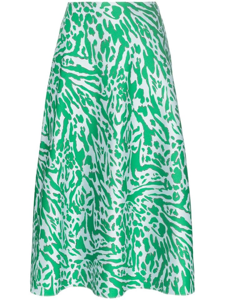 Vika Gazinskaya Leopard Print Pocketed Midi Skirt - Green