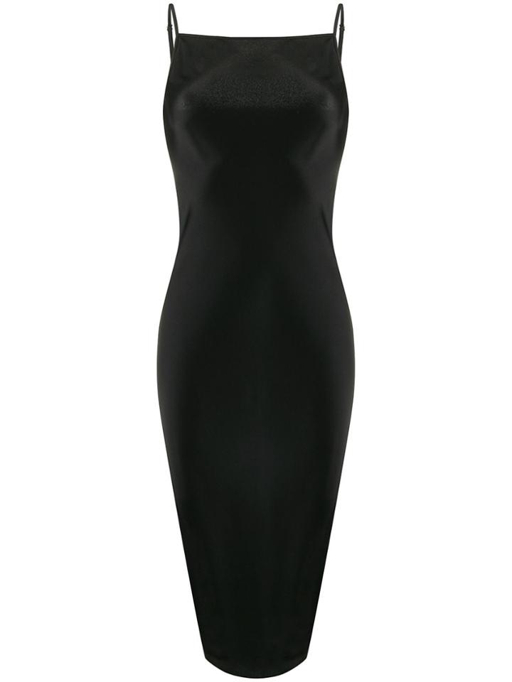 Andrea Ya'aqov Satin Slip Dress - Black