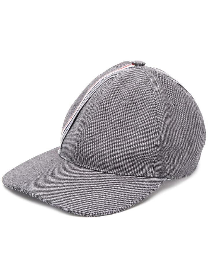Thom Browne Rwb Selvedge Baseball Cap - Grey