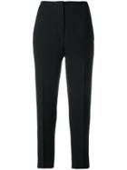 Luisa Cerano High Waist Cropped Trousers - Black