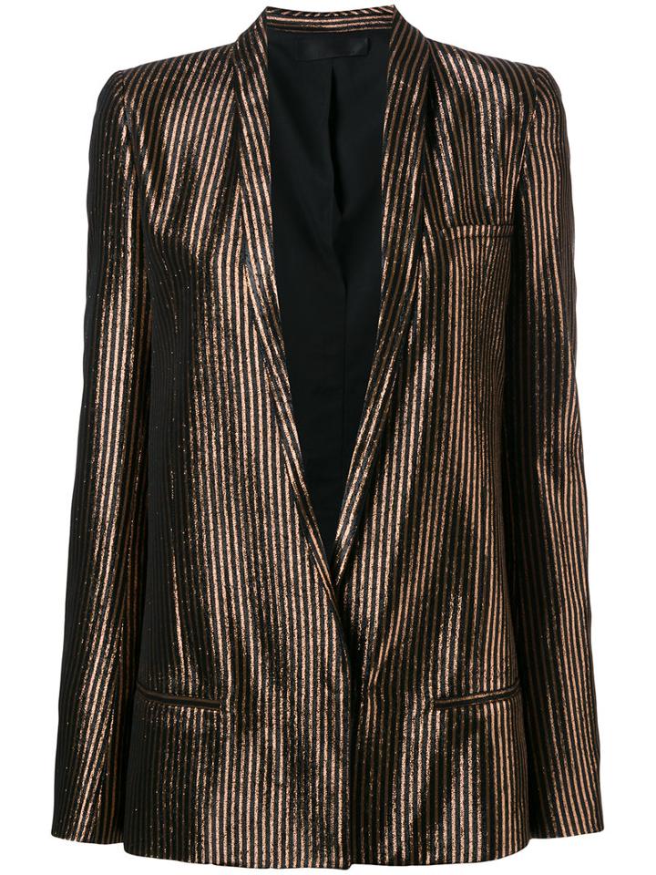 Haider Ackermann Metallic Striped Blazer, Women's, Size: 40, Black, Silk/cotton/nylon/wool
