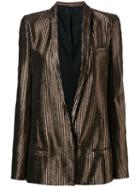 Haider Ackermann Metallic Striped Blazer, Women's, Size: 40, Black, Silk/cotton/nylon/wool
