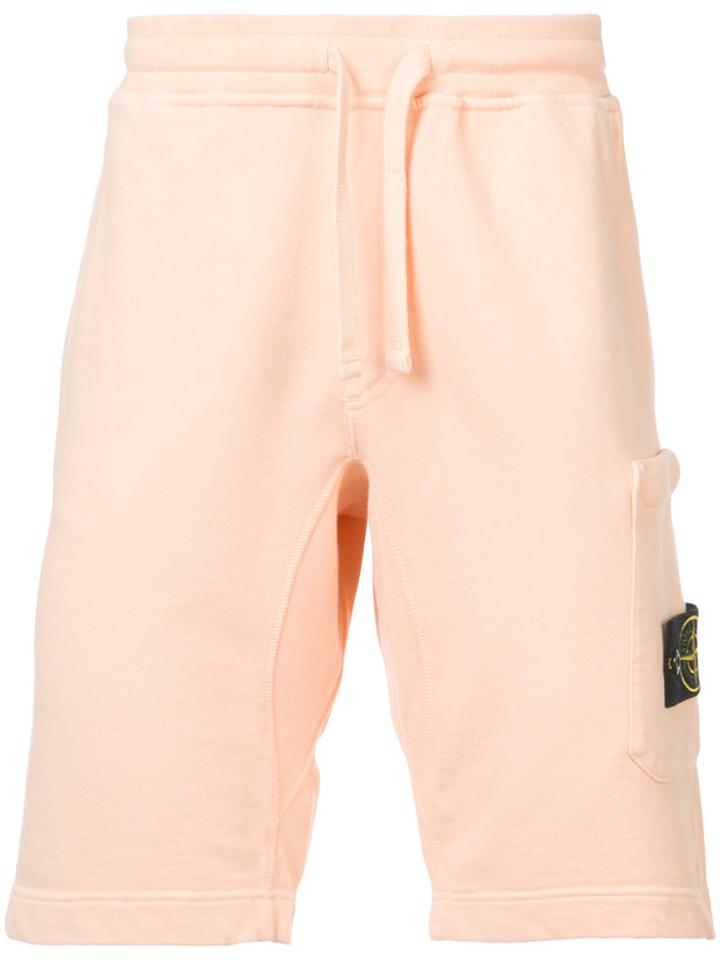 Stone Island Logo Badge Bermuda Shorts - Pink & Purple