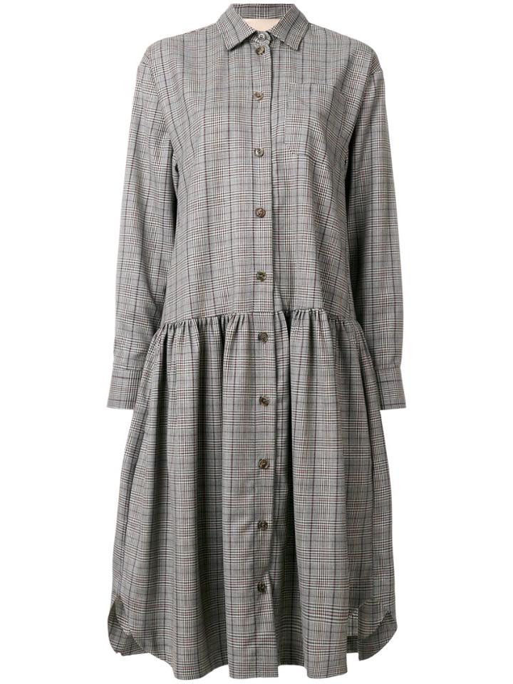 Erika Cavallini Plaid Midi Dress - Grey