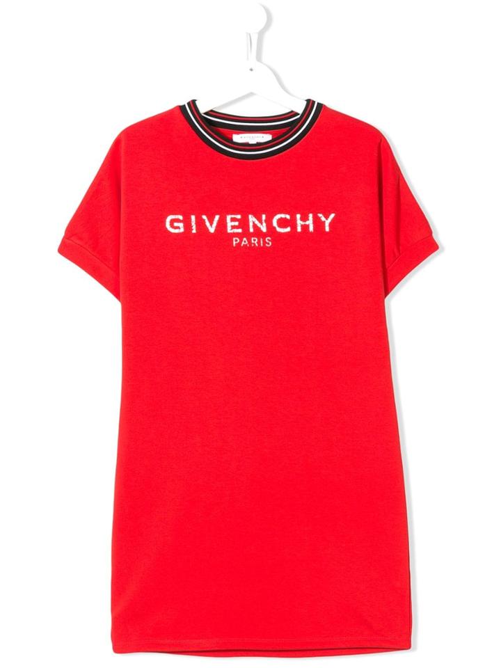 Givenchy Kids Logo Print Dress - Red