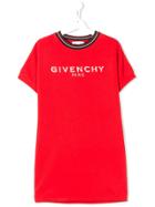 Givenchy Kids Logo Print Dress - Red