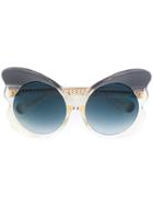 Linda Farrow 143 C2 Butterfly Sunglasses - Nude & Neutrals