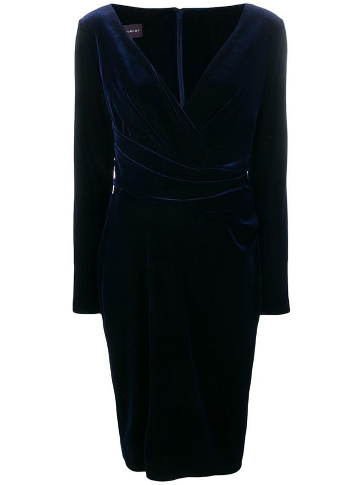 Talbot Runhof Velvet Fitted Dress - Blue