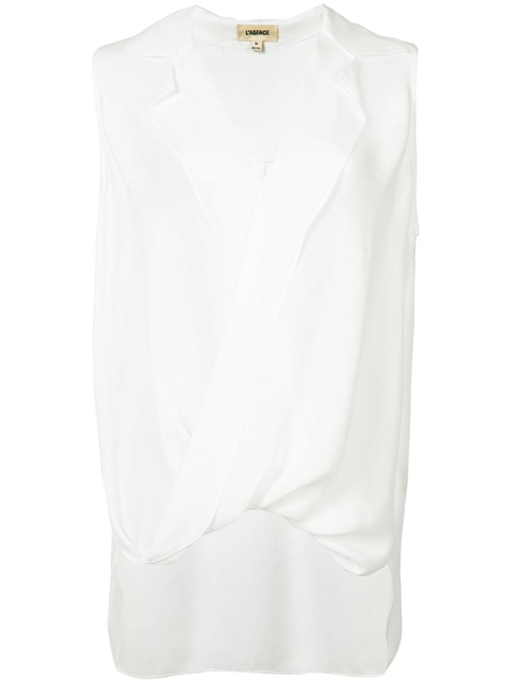 L'agence V-neck Sleeveless Blouse - White