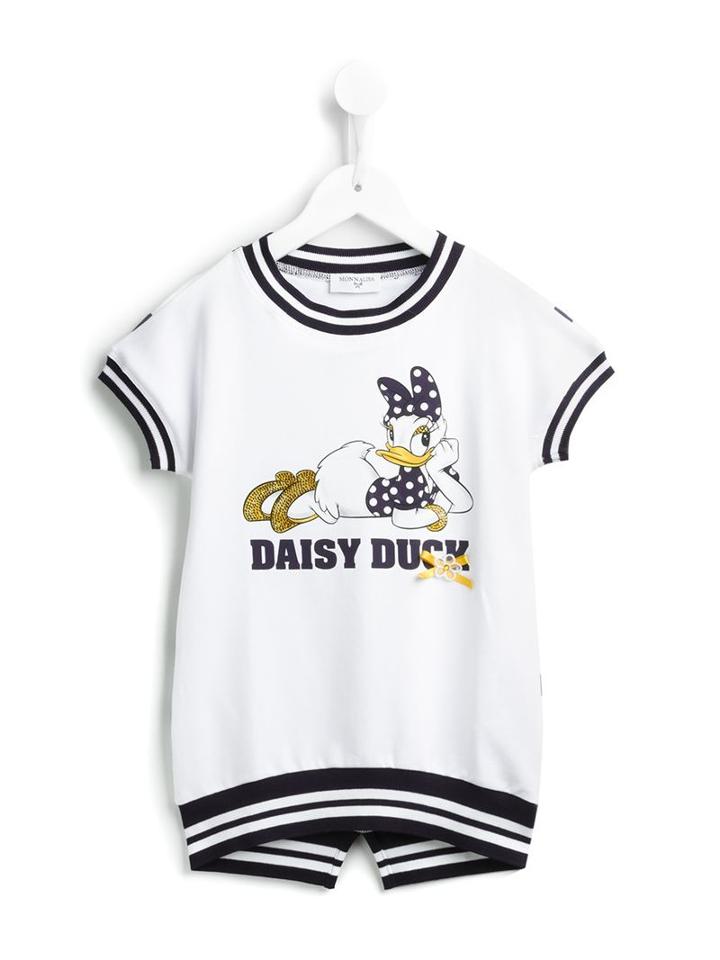 Monnalisa Daisy Duck Print Dress, Girl's, Size: 8 Yrs, White