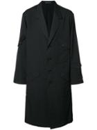 Yohji Yamamoto Single Breasted Coat, Men's, Size: 2, Black, Cupro/wool